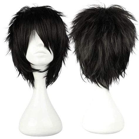 Amazon.com: COSPLAZA Short Black Cosplay Wig Spiky Fluffy Heat Resistant Synthetic Hair Emo Wig : Everything Else Short Emo Hair, Spikey Short Hair, Spikey Hair, Emo Hairstyle, Black Cosplay Wig, Short Black Wigs, Christmas Party Hairstyles, Mike Jackson, Short Spiky Hairstyles