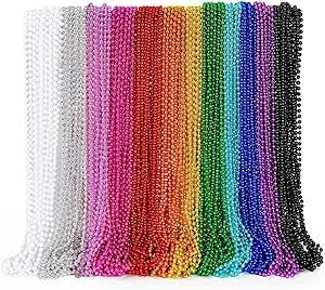 EOBOH 144PCS Mardi Gras Beads, Metallic 12 Kinds Bead Necklace Party Supplies, 33" Mardi Gras Necklace Costume Stuff, Festival Parade Throw Accessories for Wedding Birthday Celebrations Decorations Mardi Gras Beads, Bead Necklaces, Beaded Necklaces, Mardi Gras, Necklaces, Beads