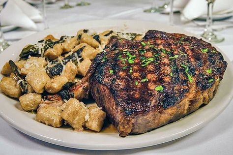 The giant ribeye and gnocchi at A Tavola is one of the off-menu dishes featured in the Travel Channel's new show, White Bean Puree, Po Boy Sandwich, Chicago Restaurants Best, Pickled Cauliflower, Braised Brisket, Chef Mickey, Chicago Pictures, Pork Loin Roast, Last Stand