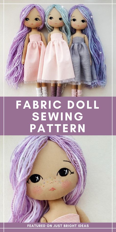 Diy Doll Patterns Free, Free Doll Patterns To Sew Simple, How To Make Fabric Dolls, How To Make Rag Dolls, Diy Fabric Dolls, Ragdoll Sewing Pattern, Fabric Dolls Patterns Free, Sewing Dolls Patterns, Doll Sewing Patterns Free