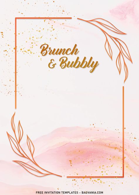 Brunch Invitations Template Free, Brunch Invitations Template, Birthday Brunch Invitations, Classy Brunch, Diy Invitation Card, Brunch And Bubbly, Floral Birthday Invitations, Summer Party Invitations, Outdoors Birthday Party