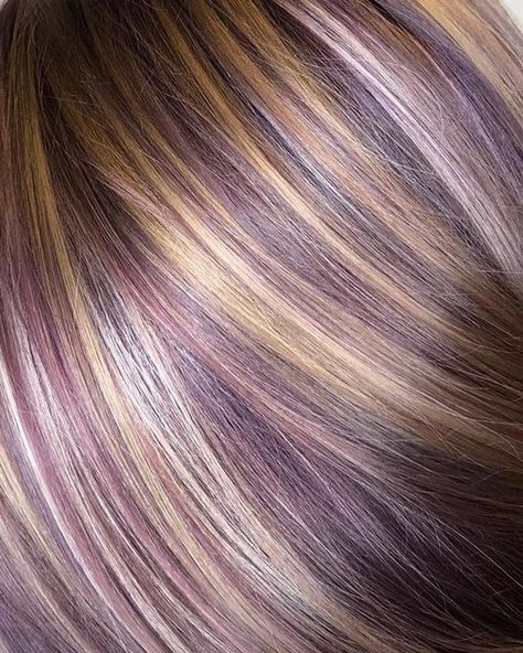 Purple Blonde Hair, Purple Blonde, Underlights Hair, All For Me, Peekaboo Hair, Hair Color Purple, Hair Color Highlights, Haircut And Color, Brown Blonde Hair