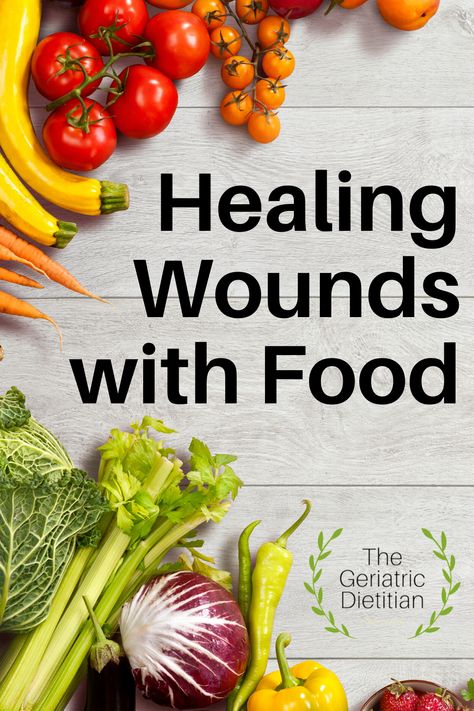 Healing wounds and wound care includes good nutrition and food. Learn more at the blog!  #geriatricnutrition #geriatricdietitian #eldercare#caregivers #seniorhealth #elderlycare #caregivertips #seniortips #ageinplace #elderlynutrition #seniornutrition #seniorcareiver #agingparents #woundcare #healingwounds #woundhealing #pressureinjury High Protein Diet For Wound Healing, Wound Healing Foods, Wound Healing Remedies, Geriatric Nutrition, Wound Care Healing, High Glycemic Foods, Healing Wounds, Healing Diet, Good Nutrition