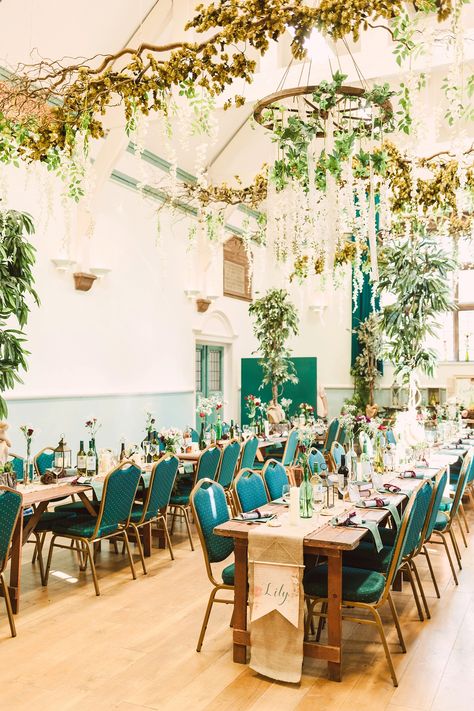 Wedding Village Hall, Community Centre Wedding, Diy Village Hall Wedding, Village Hall Wedding Decorations, Village Hall Wedding Reception, Hall Wedding Decorations, Tolkien Party, Community Hall Wedding, Wedding Fairy Lights