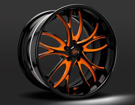 Custom - Orange and Black finish. Custom Rims, Jeep Rims, Truck Lift Kits, Orange Jeep, Custom Wheels And Tires, Custom Wheels Cars, Orange Wheels, Truck Rims, Orange Car