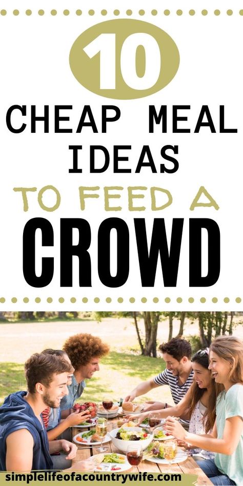 What To Feed A Crowd, Feed A Crowd Cheap, Super Cheap Meals, Cheap Meal Ideas, Group Dinner, Cheap Lunch, Inexpensive Dinners, Large Group Meals, Cheap Meal