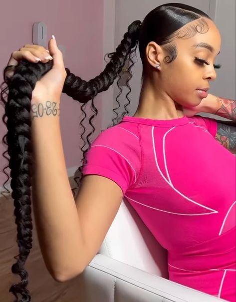 Ponytail Hairstyle Ideas, Sleek Braided Ponytail, Sleek Ponytail Hairstyles, Ponytail Hairstyle, Black Ponytail Hairstyles, Braided Hairstyle, Cute Braided Hairstyles, Cute Box Braids Hairstyles, Quick Braided Hairstyles