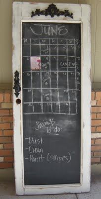 chalkboard door ... LOVE LOVE !!  We have a gorgeous chalk board door at American Home & Garden in Ventura CA Chalkboard Door, Salvaged Doors, Flea Market Gardening, Doors Repurposed, Chalk It Up, Chalkboard Paint, Old Door, Old Doors, Garden Doors