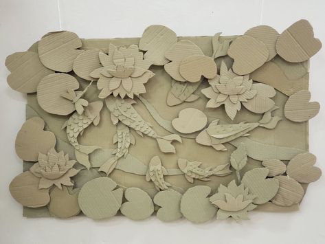 Design Paper Crafts, Art Crafts For Kids, Cardboard Art Projects, Cardboard Relief, Cardboard Art Sculpture, Art Is Life, 3d Art Projects, High School Art Projects, Cardboard Design