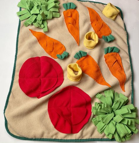 Let your bunny engage in their natural foraging habits! Sprinkle their herbs, pellets, or lettuce around the mat and watch them hunt and enjoy❤️ (Large and machine washable) Instagram - boomthatsart Rabbit Foraging Mat Diy, Foraging Mat For Rabbits, Bunny Items, Snuffle Mat, Bunny Care, Luxury Garden, Animal Toys, Bunny Toys, Dec 8