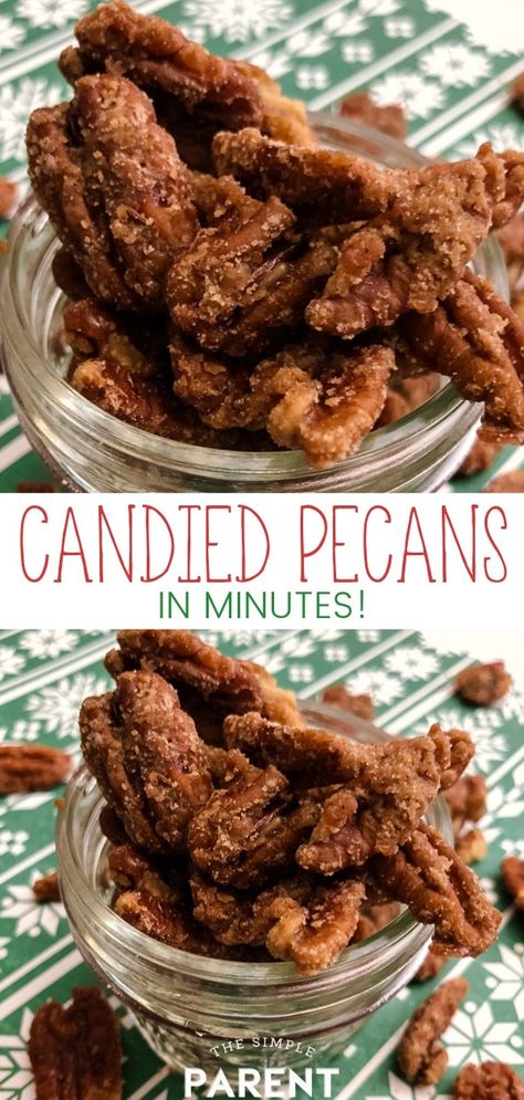 Pecan Halves Recipe, How To Make Praline Pecans, Homemade Pralines Pecans, Glazed Pecans Easy, Toffee Pecans Recipe, Sugared Pecans Recipe, Butter Toffee Pecans, Cinnamon Pecans Recipe, Carmelized Pecans