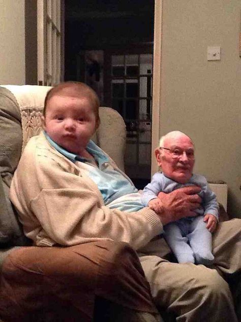 Real Funny | Cute picture of a baby holding Grandpa on his lap. Funny Face Swap, Funny P, Excel Budget, Face Swap, 밈 유머, Face Swaps, 웃긴 사진, Best Face Products, Really Funny Memes