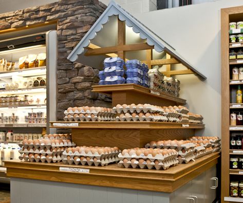 Egg Marketing Ideas, Egg Shop Design, Shop Display Ideas, Egg House, Supermarket Design Interior, Fruit And Veg Shop, Catering Design, Egg Shop, Bakery Design Interior