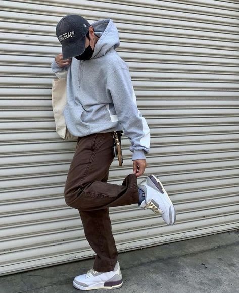 Grey Hoodie Outfit Men, Gray Hoodie Outfit, Masc Fits, Hoodie Outfit Men, Light Grey Hoodie, Trendy Boy Outfits, Mens Trendy Outfits, Street Style Outfits Men, Guys Clothing Styles