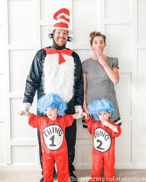 Cat in the Hat Family Costumes Halloween School Costumes, Costumes For Three People, Funny Group Halloween Costumes, Halloween Customs, Family Halloween Costume Ideas, Star Wars Halloween Costumes, Kid Halloween, Family Halloween Costume, California Costumes