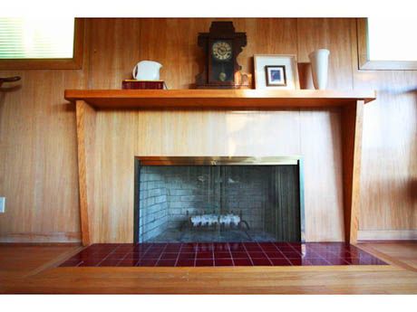 this is probably the only non-brick fireplace I've ever liked, and I REALLY like it. Mid Century Modern Fireplace Makeover, Modern Fireplace Mantle, Midcentury Modern Fireplace, Mid Century Fireplace Makeover, Mid Century Modern Fireplace, Mid Century Fireplace, Modern Fireplace Mantels, Small Basement Remodeling, Lettered Cottage