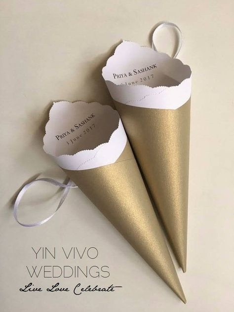 Wedding Toss/Favor Cone with Custom Ribbon, Colors, Fonts for Petal, Confetti, Candy, Chair, Ceremon Confetti Leaves, Mixed Media Collage Techniques, Wedding Cones, Cabaret Burlesque, Petal Toss, Wedding Toss, Lavender Seeds, Logo Colors, Petal Confetti