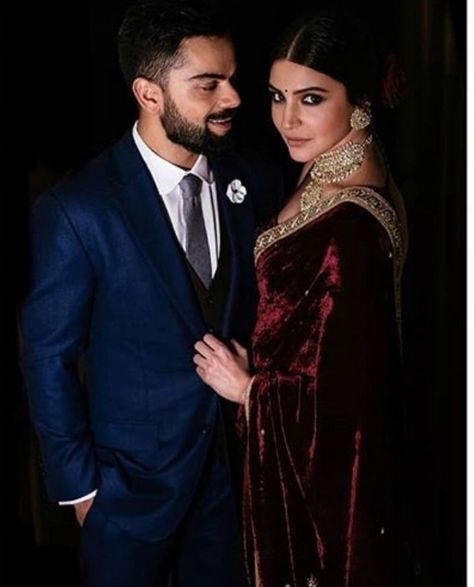 Band, baaja, baaraat, and all the bloody feels. Virat Kohli And Anushka Sharma, Virat Kohli And Anushka, Virat And Anushka, Indian Groom Wear, Reception Outfit, Indian Wedding Photography Couples, Indian Wedding Couple, Couple Dress, Velvet Clothes