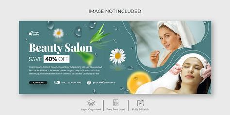 Beauty Salon Banner Design Ideas, Banner Spa, Beauty Banner, Creative Facebook Cover, Christmas Facebook Cover, Spa Cover, Cover Design Inspiration, Spa Menu, Design Resume