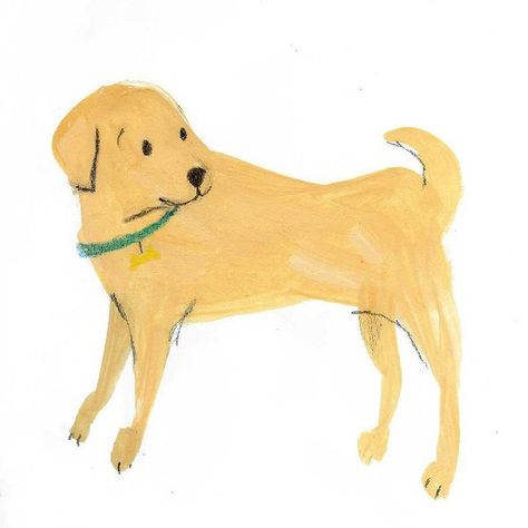 Yellow Lab Illustration, Labrador Illustration, Retriever Illustration, Golden Retriever Illustration, Dog Caricature, Running Illustration, Dogs Labrador, Corgi Drawing, Ideas For Dogs