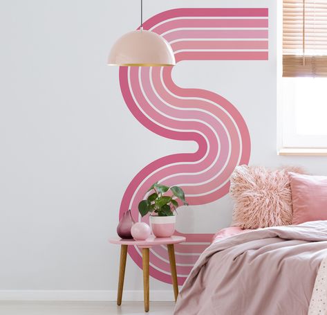 Generous over-sized Half, Elongated, Double Hump Rainbow Wall Decal.  Perfect accent for any room in your home or office.  Your little one or YOU will be in love with this whimsical collection.  The color and detail are truly amazing.   Choose your color combination and your size. See below for newly painted rooms, textured walls and more - this is important information. Choose your size and color arrangement : * Small 20" wide x 36" high * Medium 25" wide x 50" high * Large 36" wide x 70" high Pink Room Accent Wall, Pink Accent Wall, Aesthetic Wall Paint, Kitchen Mural, Painted Rooms, Color Arrangement, Rainbow Wall Mural, Pastel Rainbow Wall, Pink Accent Walls