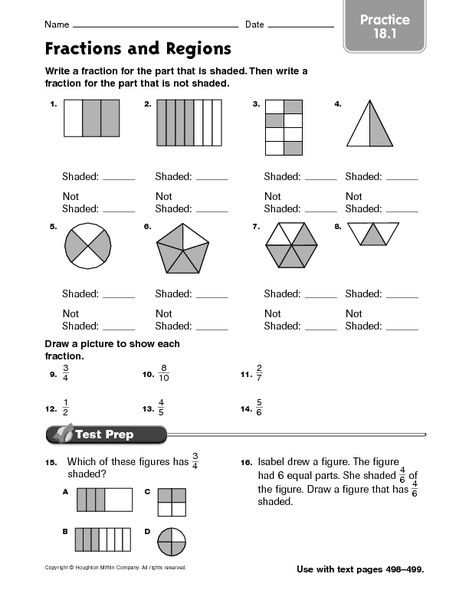 Fractions and Regions 3rd Grade Worksheet | Lesson Planet Fraction Test Grade 3, Fraction Worksheets 3rd Grade, Worksheet For 3rd Grade, 2nd Grade Fractions, Fractions Worksheets Grade 3, Fractions 3rd Grade, Fraction Worksheet, Third Grade Fractions, 3rd Grade Fractions