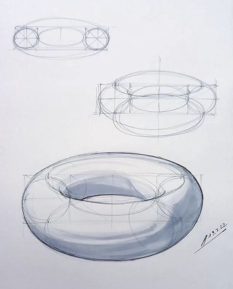 3d Forms Drawing, Sketching Shapes, Basic Forms Drawing, Circle Perspective, Shape Perspective, Objects In Perspective, Volume Drawing, Decorations Drawing, Depth Drawing