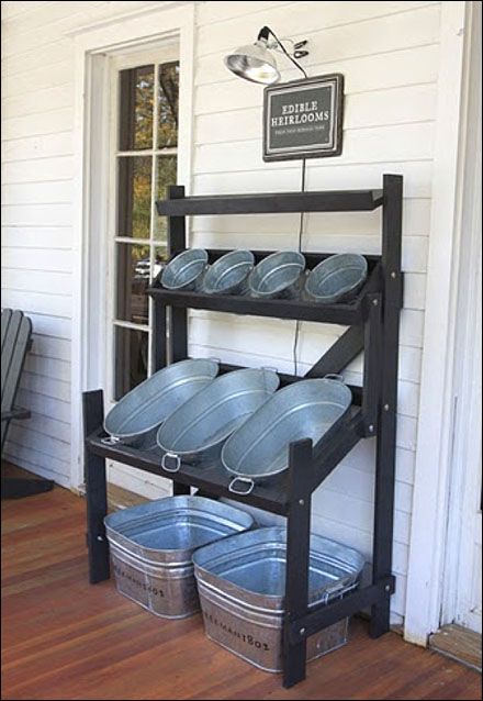 Metal zinc wash tub, buckets Bulk Bin Display for fruits, vegetables, hardware, small craft pieces, toys; by fixtures close up; Upcycle, Recycle, Salvage, diy, thrift, flea, repurpose, refashion!  For vintage ideas and goods shop at Estate ReSale & ReDesign, Bonita Springs, FL Koti Diy, Diy Outdoor Bar, Diy Budget, Casa Country, Diy Drinks, Garden Swing, Snack Storage, Budget Backyard, Backyard Party