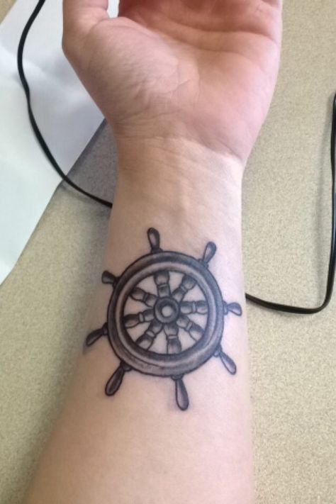 Helm tattoo ❤️ American Traditional Ship Wheel Tattoo, Wheel Tattoo Design, Ship Wheel Tattoo Elbow, Nautical Wheel Tattoo, Ship Wheel With Octopus Tattoo, Dharma Wheel Tattoo, Helm Tattoo, Ship Wheel Tattoo, Anchor Ship Wheel Compass Tattoo