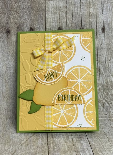 Cards With Lemons, Birthday Cards Creative, Lemon Diy, Cute Birthday Cards, Sweet Citrus, Cute Birthday, Card Inspiration, Stamping Up, Diy Cards