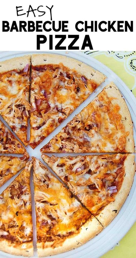 This easy Barbecue Chicken Pizza is packed with amazing flavors of chicken, barbecue sauce, shredded cheese, and red onion. Makes a tasty pizza for pizza night! Barbecue Pizza Recipe, Chicken Barbecue Sauce, Easy Barbecue Chicken, Barbecue Chicken Pizza Recipe, Barbeque Pizza, Barbeque Chicken Pizza, Bbq Egg, Bbq Chicken Pizza Recipe, Chicken Pizza Recipe