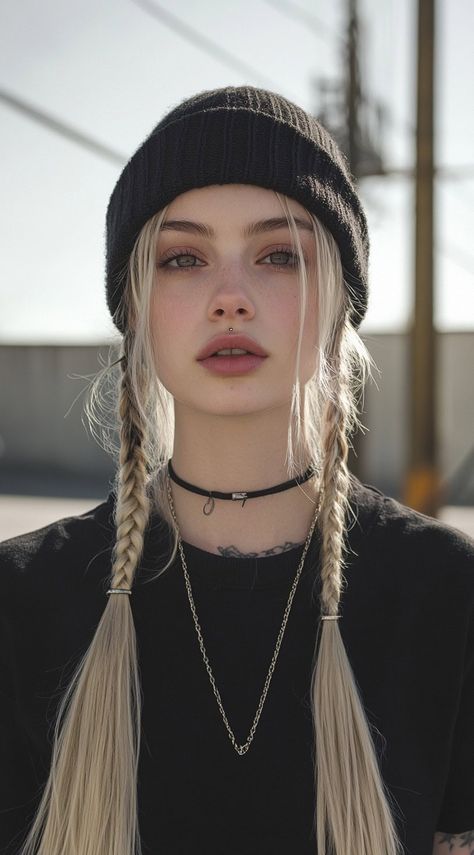 Mastering Beanie Hairstyles: 25 Simple and Stylish Ideas for Effortless Hair Days Emo Beanie Outfits, Hoodie And Beanie Outfit, Beanie Hairstyles, Effortless Hair, Beanie Outfit, Hat Hair, Girl Beanie, Effortless Hairstyles, Winter Beanie