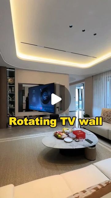 Alead Trendeurope on Instagram: "Rotating TV wall design#tvwall #sinteredstone #naturalstone #stoneslab #wallpanels #buildingmaterials #walldesign#renovation #aleadtrend" Rotating Tv Wall, Rotating Tv, Tv Wall Design, Tv Wall, Wall Panels, Building Materials, Wall Design, Natural Stones, Showroom