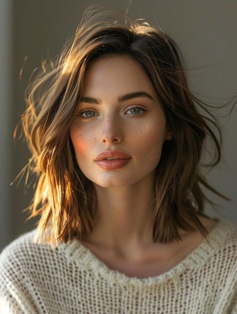 2024 Choppy Haircuts Guide: Styles for Short, Medium, Long, and Fine Hair Classy Long Hair, Long Face Short Haircut, Shoulder Length Hair Long Face, Hair For High Forehead, Choppy Shoulder Length Hairstyles, Mid Chest Length Hair, Choppy Hairstyles For Fine Hair, Long Choppy Bob Hairstyles, Short Long Hair