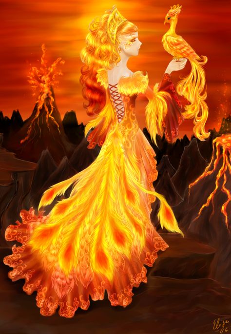 Phoenix by raspber on DeviantArt Phoenix Costume, Fire Fairy, Dark Princess, Ren Fest, My Fantasy World, Fire Bird, Fairytale Art, Mystical Creatures, Feather Dress