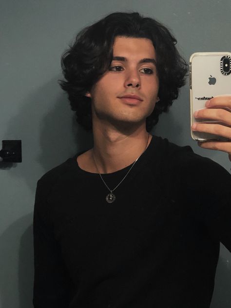 Long Middle Part Hair Men Wavy, Long Curly Middle Part Men, Aesthetic Mens Haircut, Long Curly Hair Men Aesthetic, Curly Hair Boy Aesthetic, Mens Fluffy Hair, Long Middle Part Hair Men, Middle Part Wavy Hair, Curly Middle Part Men