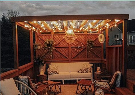 ZOTOYI Outdoor String Lights Mains Powered 150FT, Waterproof IP65 Festoon Lights Outdoor with 73+3Pcs Vintage Bulbs, Shatterproof Garden Lights for Backyard Outside Patio Party Pergola Wedding Coastal Patio Ideas, Pergola Wedding, Lights For Backyard, Festoon Lights Outdoor, Bohemian Patio, Festoon Lights, Country Style Interiors, Farmhouse Patio, Rustic Patio