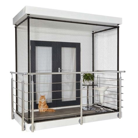 Cat Balcony Enclosure, Cat Net Balcony, Balcony Cat Enclosure, Cat Patio Apartment, Cat Safe Balcony, Outdoor Cat Pen, Balcony Enclosure, Balcony Renovation, Cat Proof Balcony