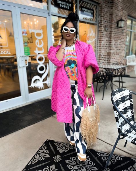 Edgy Outfits Street Style Chic, Eclectic Style Fashion Black Women, Maximalist Outfits Black Woman, Black Women Spring Fashion, Juxtaposition Outfits, Vibrant Outfits Street Styles, Cool Plus Size Outfits, Colorful Outfits Black Women, Plus Size Colorful Outfits