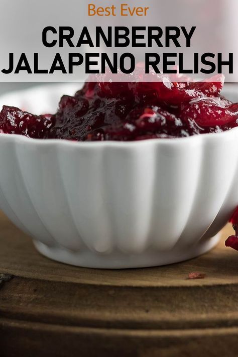 Make your holidays memorable with our cranberry jalapeno relish. Quick to whip up and incredibly delicious, it's the perfect side dish for any festive gathering. Cranberry Jalapeno Relish, Jalapeno Relish, Cranberry Jalapeño, Cranberry Salsa, Spicy Salad, Holiday Side Dish, Cranberry Relish, Jalapeno Recipes, Holiday Side