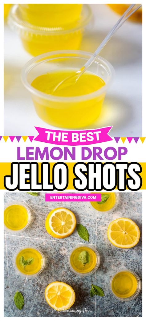 Strong Jello Shots Recipe, Lemon Drop Jello Shots, Lemon Jello Shots, Margarita Jello Shots, Margarita Jello, Lemon Drop Shots, Best Jello Shots, Jello Shots Vodka, Jello Shots Recipe