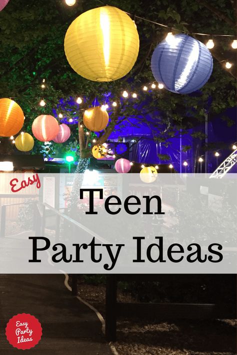 Teen Party Ideas - Ideas include invitations, decorations, games, food, cakes and party favors! | Easy Party Ideas and Games #teenpartythemes #partyideas #easypartyideas Birthday Party Ideas For Teenagers, Party Ideas For Teenagers, Outdoor Birthday Party Ideas, Teen Party Ideas, Teen Party Themes, Adults Games, Outdoor Birthday Party, Teenage Halloween Costumes, Fun Halloween Party Games