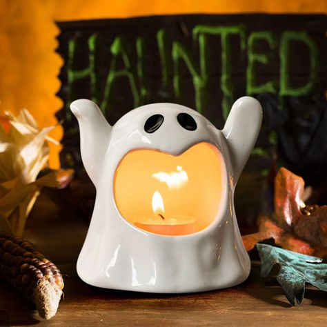 SDJMa Halloween Ghost Decoration, 4.3"x4.7" Cute Ceramic Ghost Tea Light Holders, Halloween Candl... | Walmart (US) Ghost Candle, Pumpkin Plush, Ceramic Ghost, Ghost Candles, Halloween Ghost Decorations, Christmas Plush Toys, Halloween Candle, Adornos Halloween, Ghost Decoration