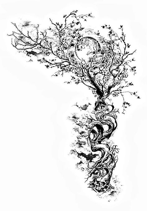 Large Tree Tattoo Back Pieces, Male Tricep Tattoo, Anima Vestra Tattoo, Long Filler Tattoo, Tree Tattoo Designs Men, Girlfriends Tattoo, Poison Tree Tattoo, Vertical Tattoo Design, Vertical Tattoo