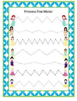 Princess Fine Motor Activities, Disney Tracing Worksheets, Disney Fine Motor Activities, Aba Clinic, Fine Motor Tracing, Fine Motor Skills Tracing, Disney Lessons, Disney Toddler, Kids Daycare