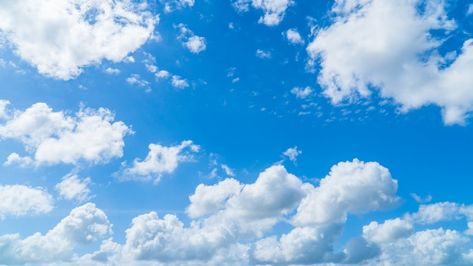 Free Photo | Blue sky background with fluffy white clouds Sky Wallpaper Laptop Hd, Clouds Laptop Wallpaper, Clouds Background For Editing, Sky Wallpaper Laptop, Blue Cloud Background, Blue Sky Images, Blue Sky With Clouds, Bird Fountain, Clouds Background