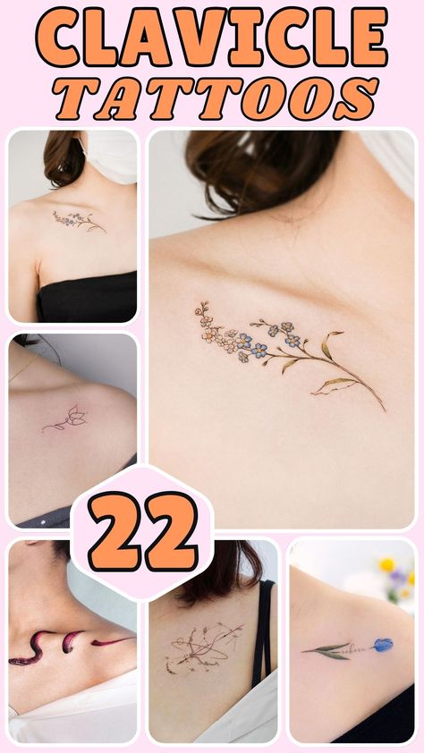 Looking for the perfect dainty tattoo? These collarbone designs range from sweet strawberry vines to mystical celestial patterns. Each piece is carefully chosen to complement the natural elegance of your clavicle area. Features fine line work, minimal designs, and subtle touches of color that create stunning, feminine statements. Includes expert advice on healing and preparation. Cute Clavicle Tattoos For Women, Shoulder And Collar Bone Tattoos For Women, Feminine Collarbone Tattoos, Dainty Clavicle Tattoos, Collar Bone Tattoo Quotes Strength, Tiny Collar Bone Tattoos For Women, Fineline Shoulder Tattoos For Women, Cute Collarbone Tattoos For Women, Tattoo Clavicle Women