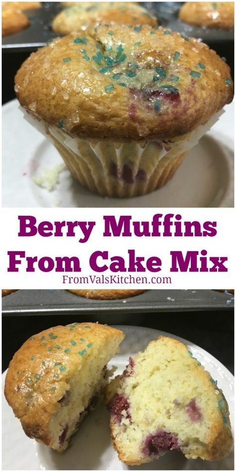 Cake Mix Strawberry Muffins, Strawberry Muffins With Cake Mix Boxes, Muffins From Cake Mix How To Make, Muffins Using Cake Mix Duncan Hines, Best Cupcakes From A Box Cake Mixes, Muffins From Cake Mix Recipes, Mixed Berry Muffins, Chocolate Cake Mix Recipes, Yellow Cake Mix Recipes