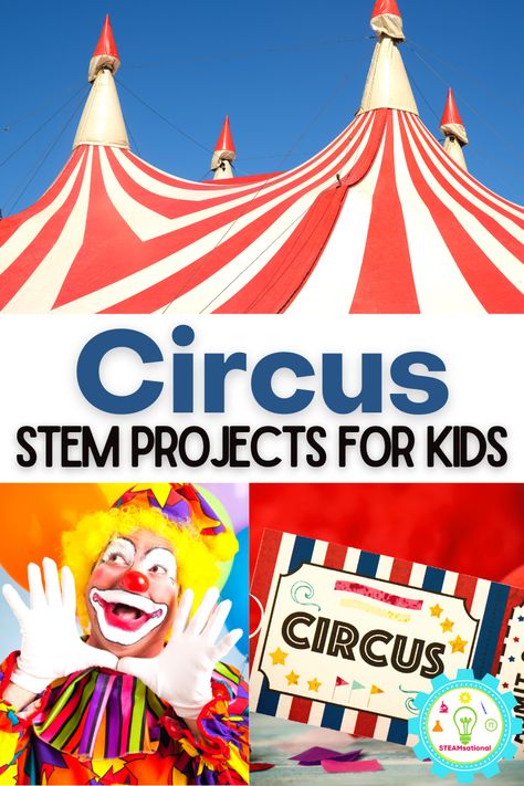 Circus Reading Theme, Circus Books For Kids, Circus Literacy Activities, Circus Activities Preschool Crafts, Stem Carnival Activities, Circus Science Activities For Kids, Circus Steam Activities, Circus Theme Classroom Activities, Circus Themed Art Projects