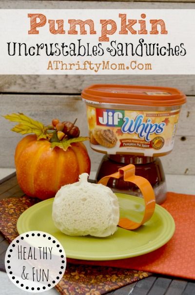 Pumpkin Shaped Sandwich, fun and healthy treat for Halloween or Thanksgiving . Sandwiches For Kids, Smuckers Recipes, Cupcake Toppers Free, Halloween Baking, Healthy Treat, School Treats, Pumpkin Theme, Print Coupons, Birthday Food